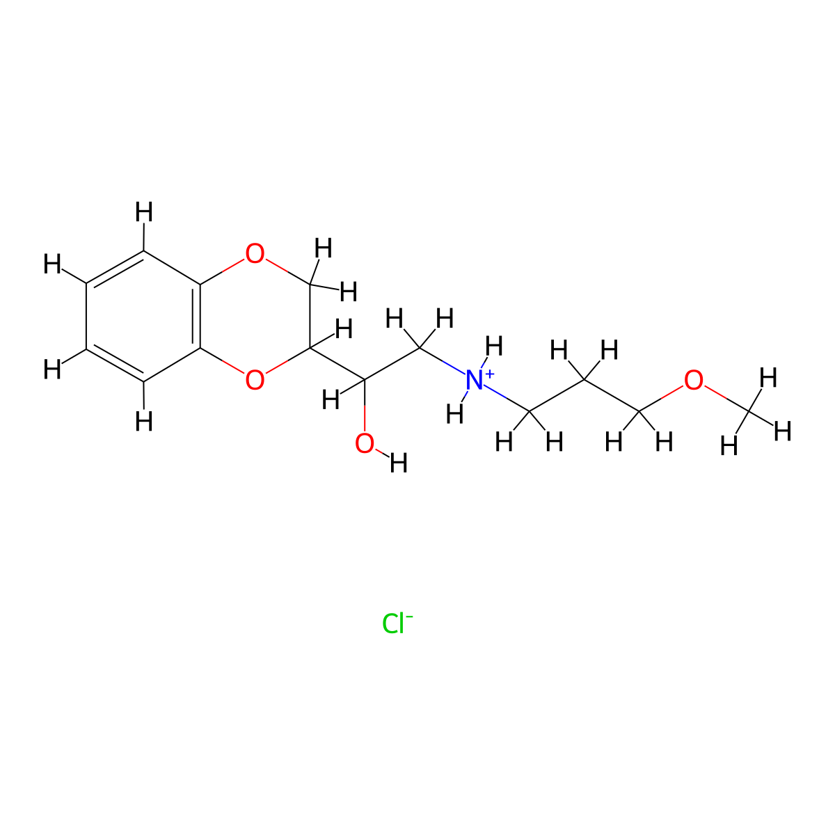 1,4-Benzodioxan-2-methanol, alpha-(((3-methoxypropyl)amino)methyl)-, hydrochloride molecular structure, CAS 10402-62-7