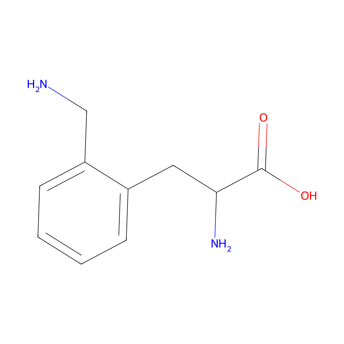 2-Amino-3-[2-(aminomethyl)phenyl]propanoic acid molecular structure, CAS 1040212-39-2