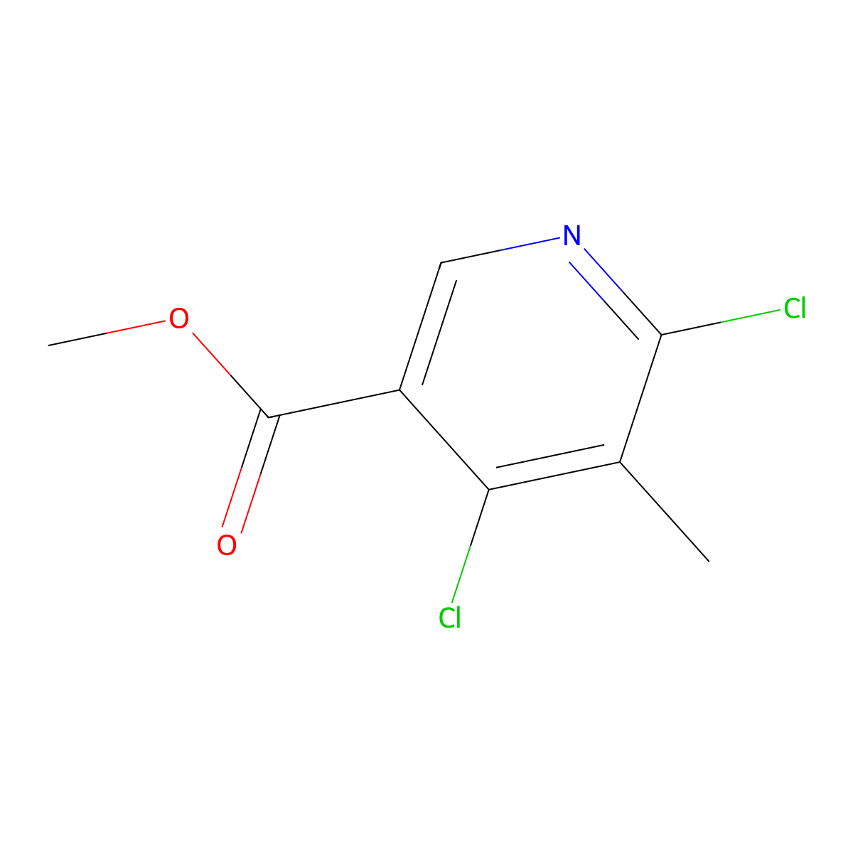 Methyl 4,6-dichloro-5-methylnicotinate molecular structure, CAS 1040247-14-0