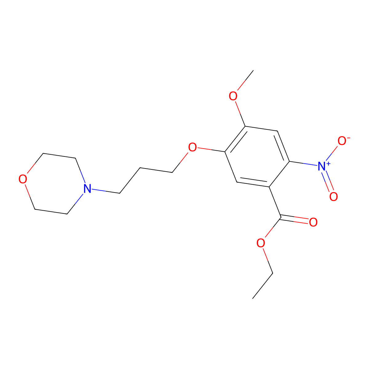 Ethyl 4-methoxy-5-(3-morpholinopropoxy)-2-nitrobenzoate molecular structure, CAS 1040264-48-9