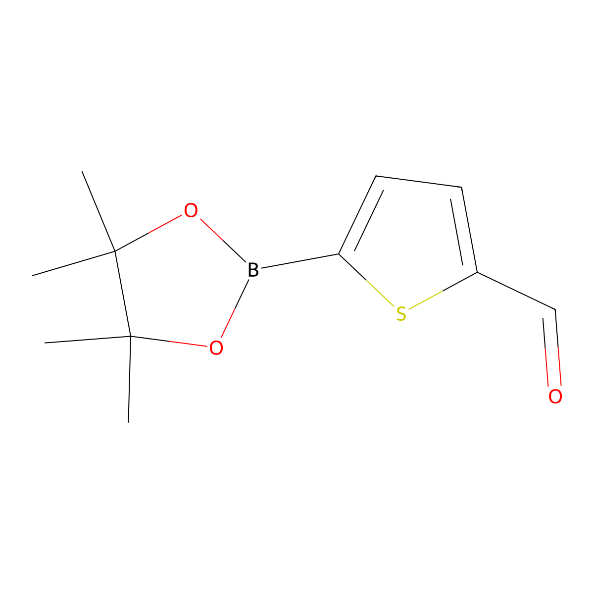 5-(4,4,5,5-Tetramethyl-1,3,2-dioxaborolan-2-yl)thiophene-2-carbaldehyde molecular structure, CAS 1040281-83-1
