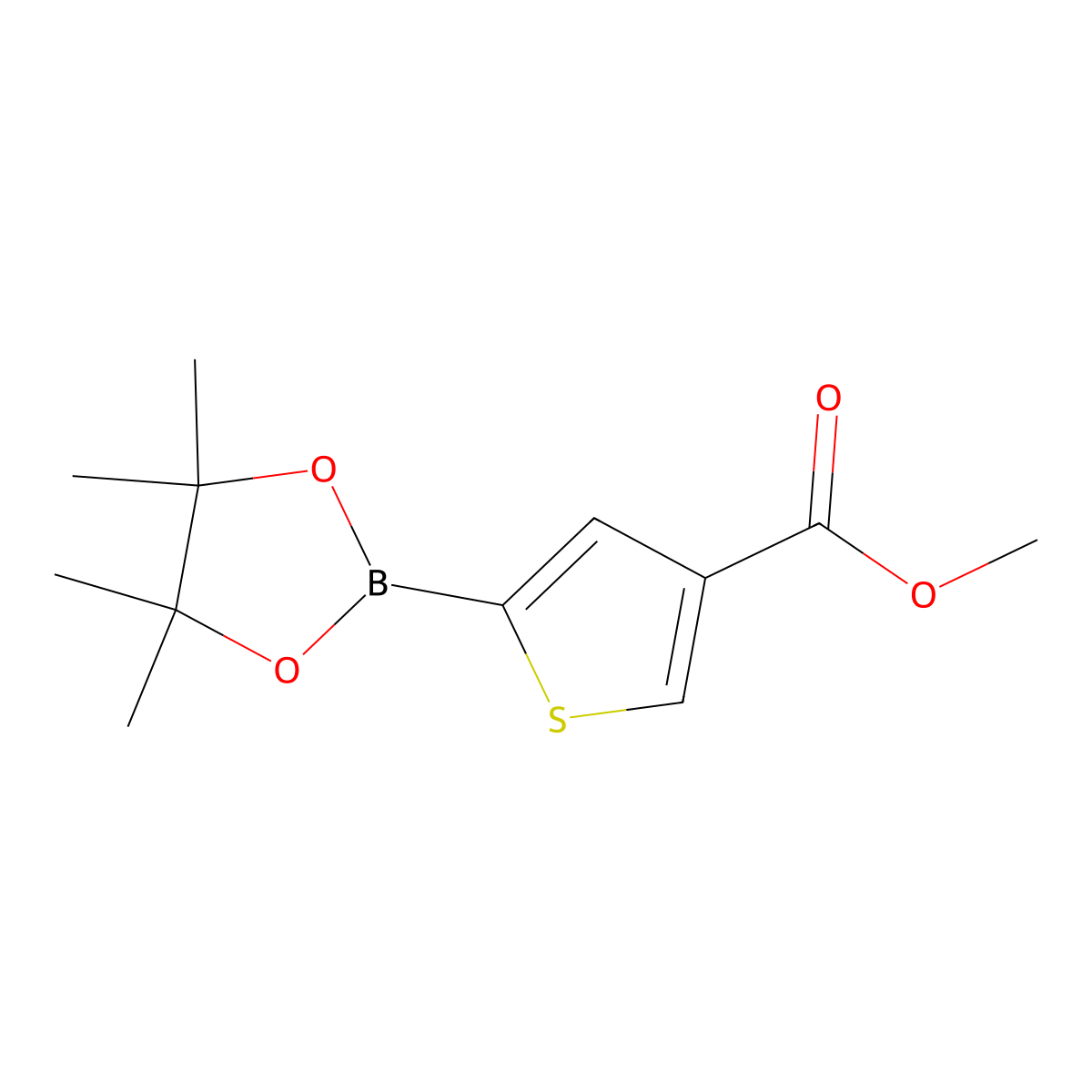 Methyl 5-(4,4,5,5-tetramethyl-1,3,2-dioxaborolan-2-YL)thiophene-3-carboxylate molecular structure, CAS 1040281-86-4