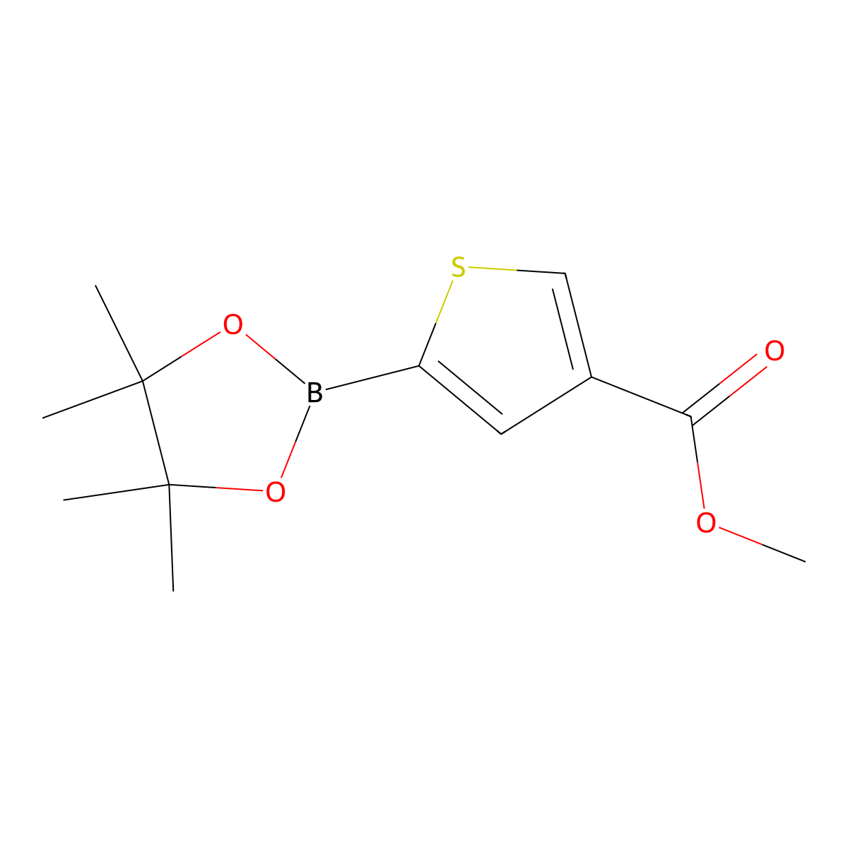 Methyl 5-(4,4,5,5-tetramethyl-1,3,2-dioxaborolan-2-YL)thiophene-3-carboxylate molecular structure, CAS 1040281-86-4