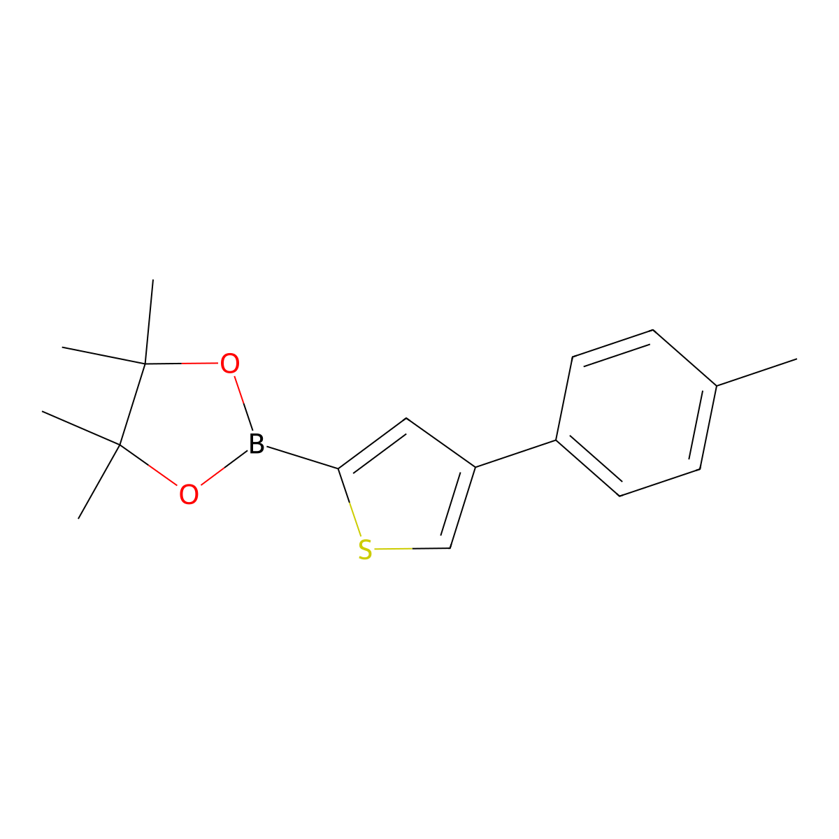 4-(4-Tolyl)thiophene-2-boronic acid pinacol ester molecular structure, CAS 1040281-87-5