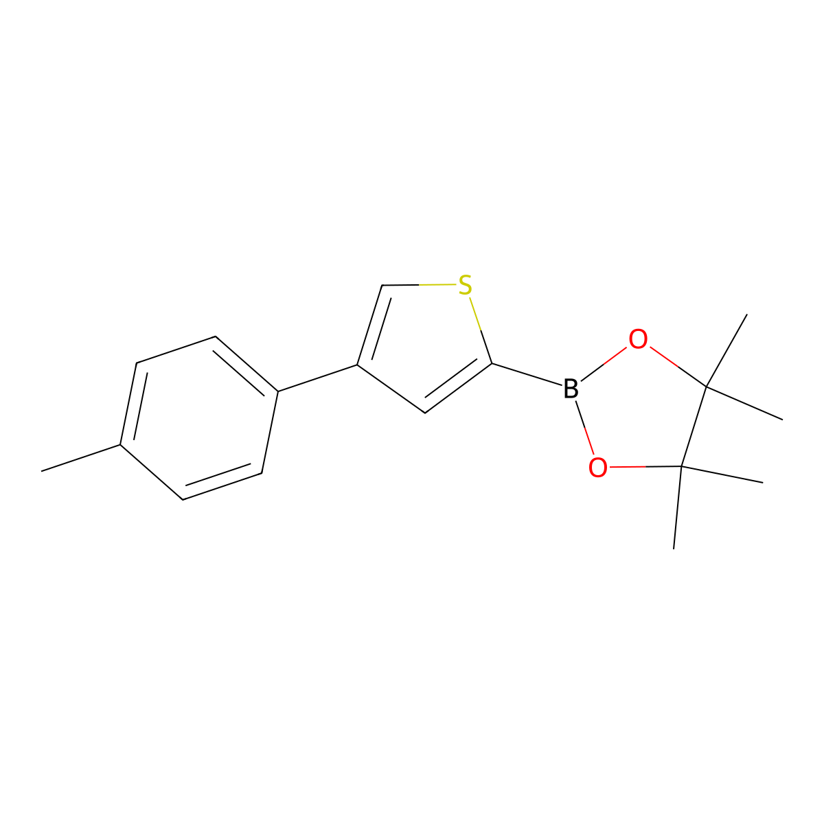 4-(4-Tolyl)thiophene-2-boronic acid pinacol ester molecular structure, CAS 1040281-87-5