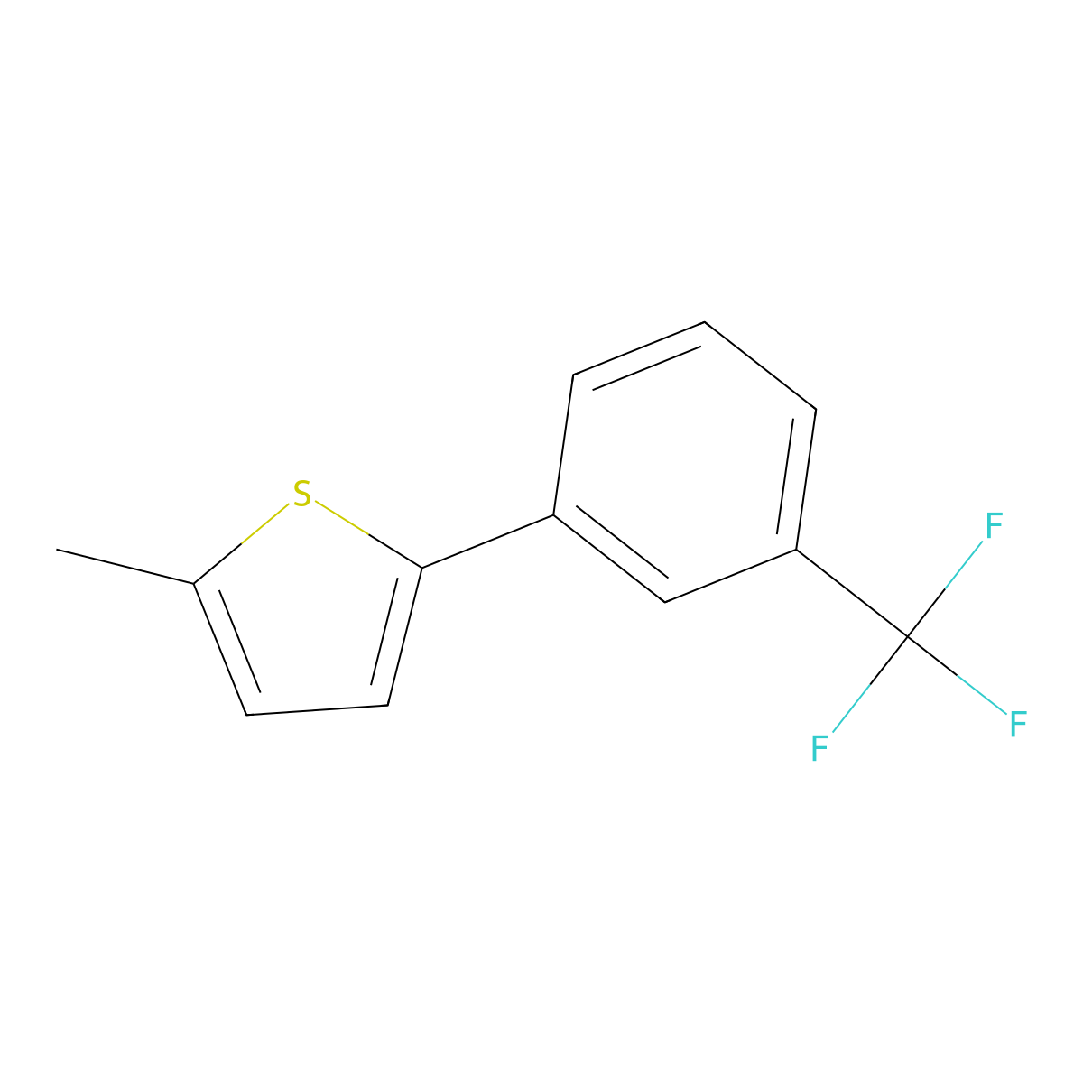 2-Methyl-5-(3-(trifluoromethyl)phenyl)thiophene molecular structure, CAS 1040281-90-0
