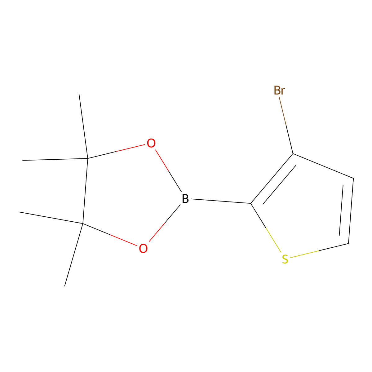 2-(3-Bromo-2-thienyl)-4,4,5,5-tetramethyl-1,3,2-dioxaborolane molecular structure, CAS 1040281-99-9