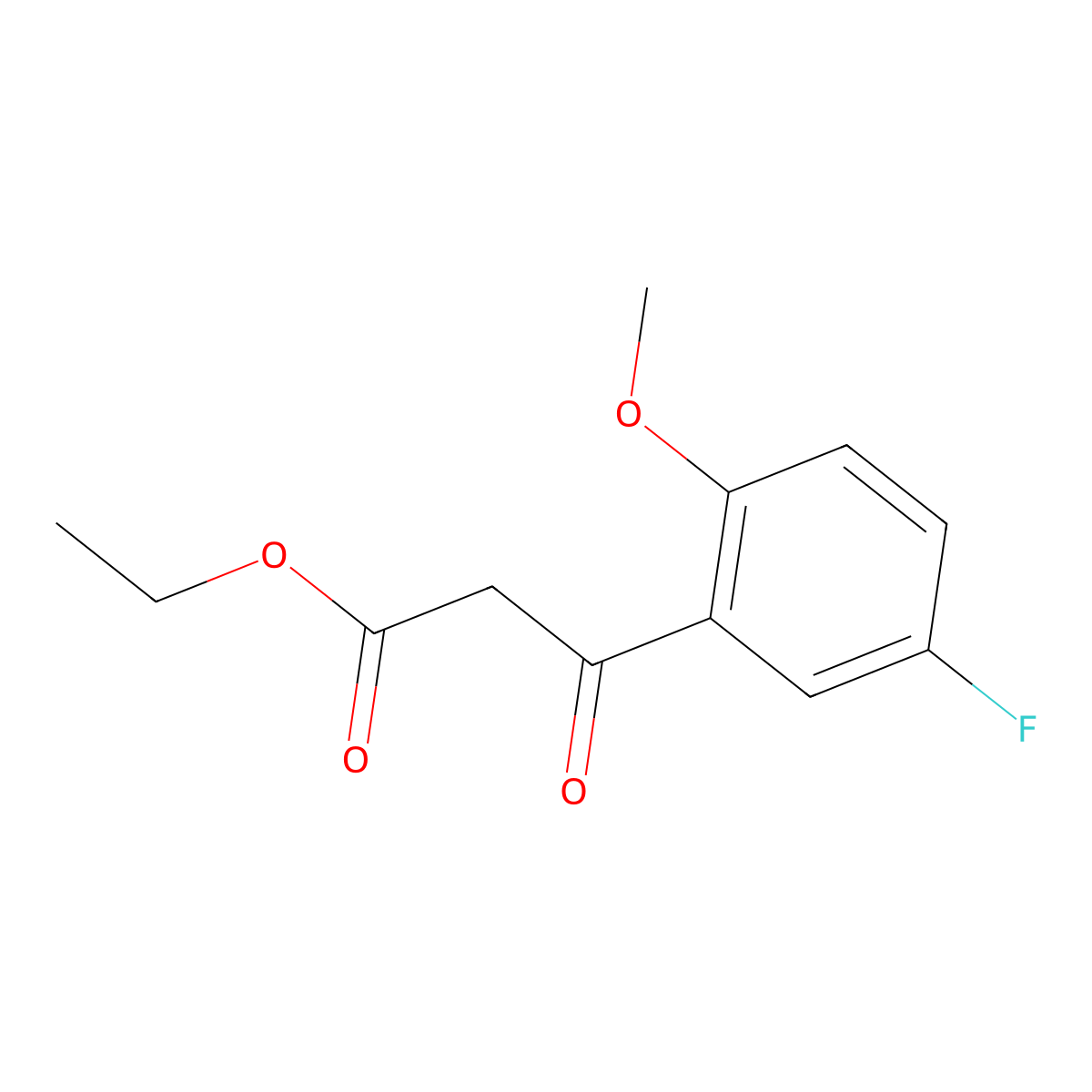 Ethyl 3-(5-fluoro-2-methoxyphenyl)-3-oxopropanoate molecular structure, CAS 104029-18-7