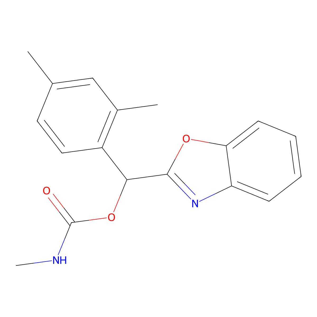(1,3-Benzoxazol-2-yl)(2,4-dimethylphenyl)methyl N-methylcarbamate molecular structure, CAS 104029-71-2