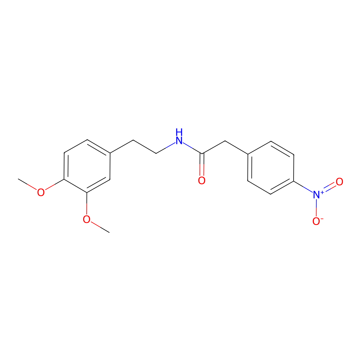 N1-(3,4-dimethoxyphenethyl)-2-(4-nitrophenyl)acetamide molecular structure, CAS 10403-40-4