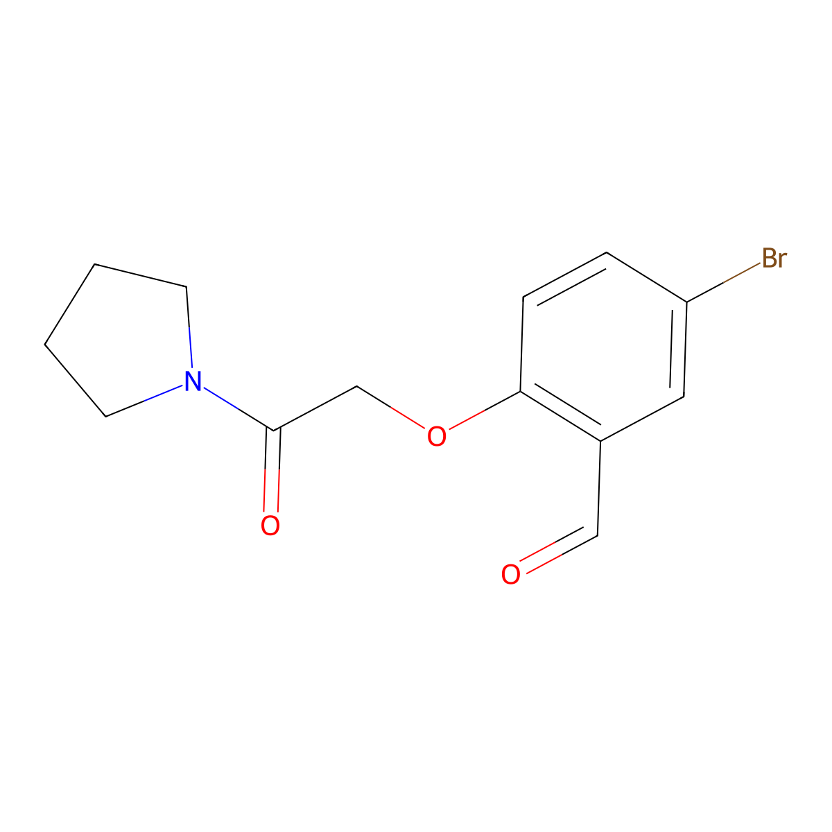 5-Bromo-2-[2-oxo-2-(pyrrolidin-1-YL)ethoxy]benzaldehyde molecular structure, CAS 1040310-05-1