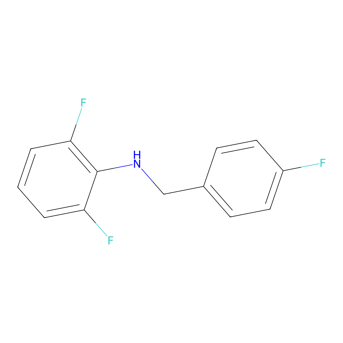 2,6-Difluoro-N-(4-fluorobenzyl)aniline molecular structure, CAS 1040312-42-2