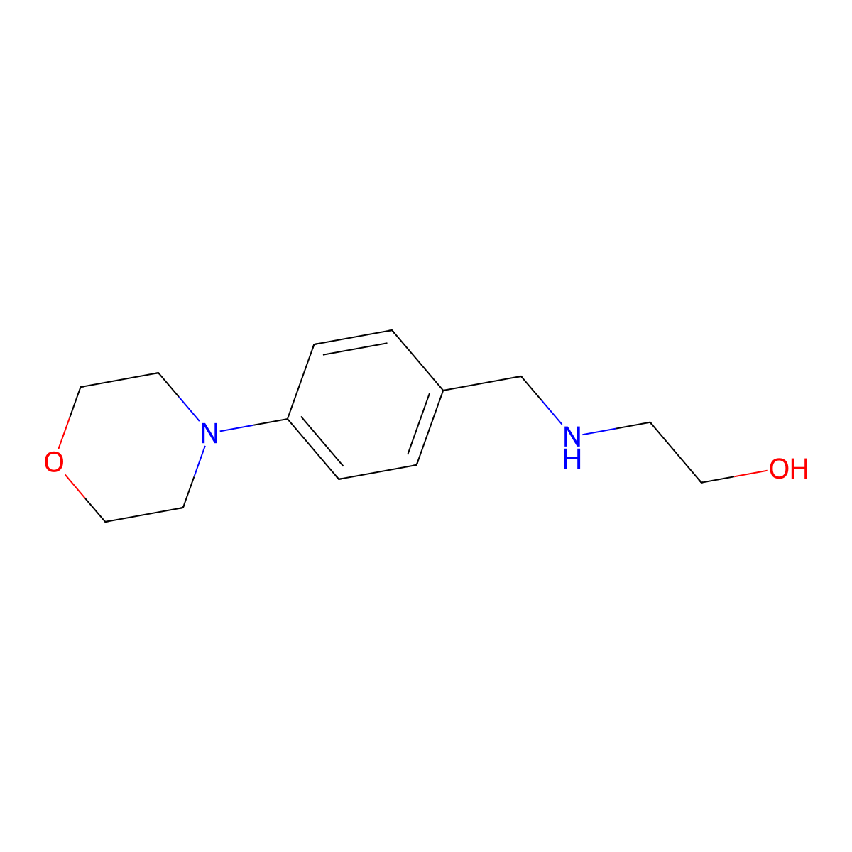 2-((4-Morpholinobenzyl)amino)ethan-1-ol molecular structure, CAS 1040312-70-6