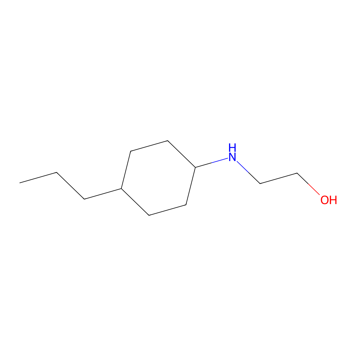2-((4-Propylcyclohexyl)amino)ethan-1-ol molecular structure, CAS 1040312-94-4
