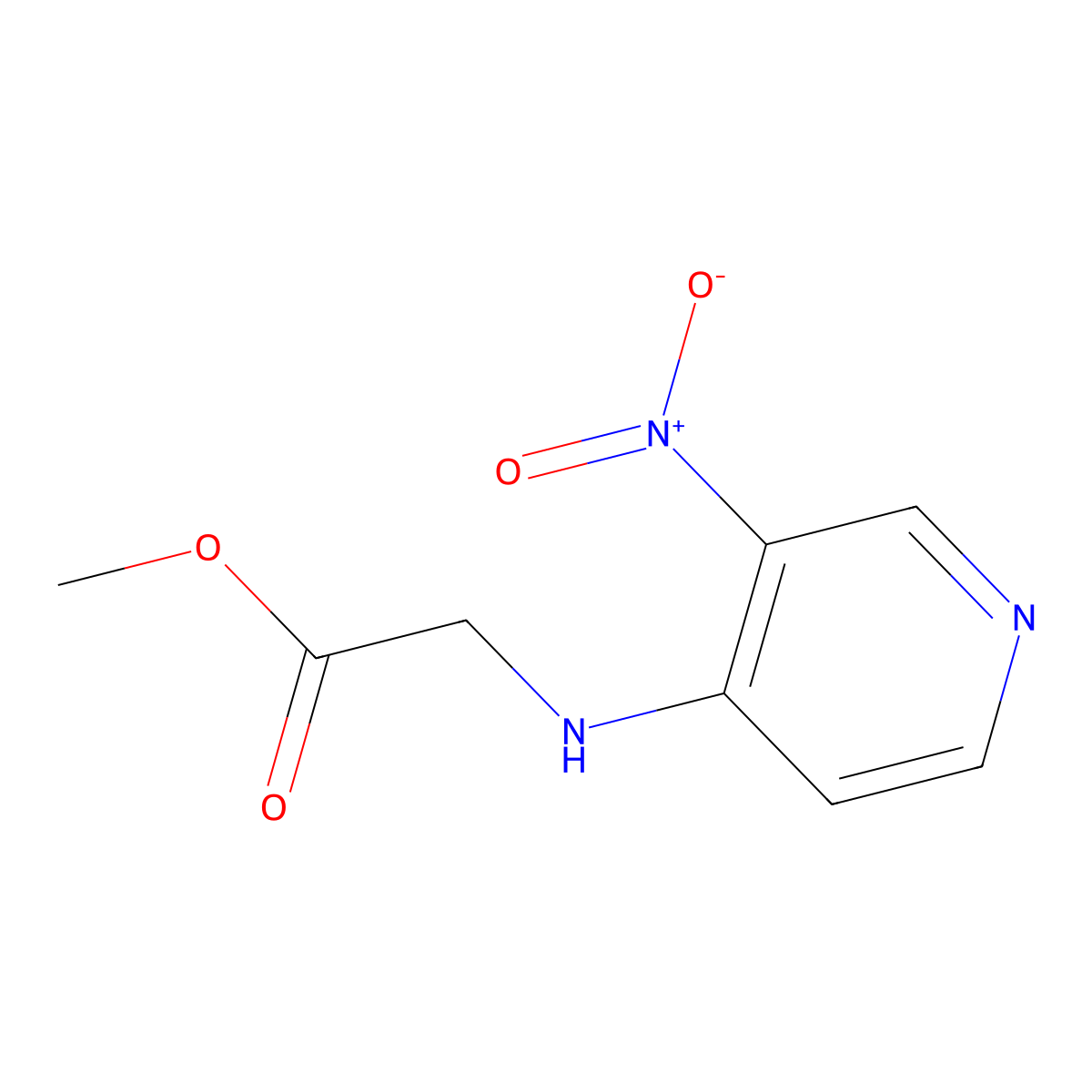 Methyl 2-[(3-nitropyridin-4-yl)amino]acetate molecular structure, CAS 1040313-67-4
