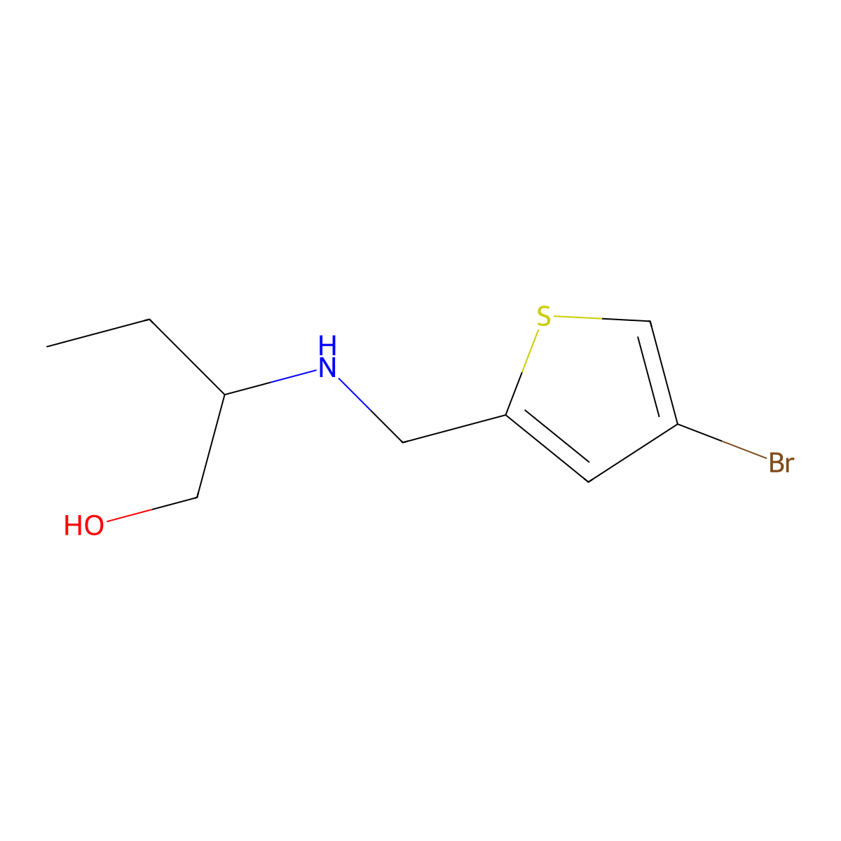 2-{[(4-Bromothiophen-2-yl)methyl]amino}butan-1-ol molecular structure, CAS 1040313-82-3
