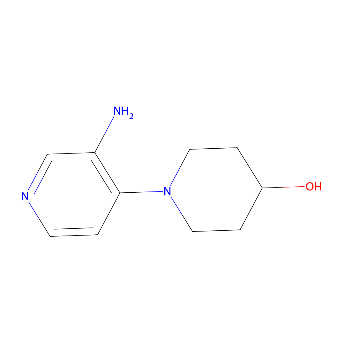 1-(3-Aminopyridin-4-yl)piperidin-4-ol molecular structure, CAS 1040313-99-2