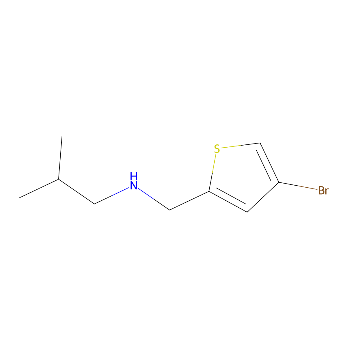 [(4-Bromothiophen-2-yl)methyl](2-methylpropyl)amine molecular structure, CAS 1040314-06-4