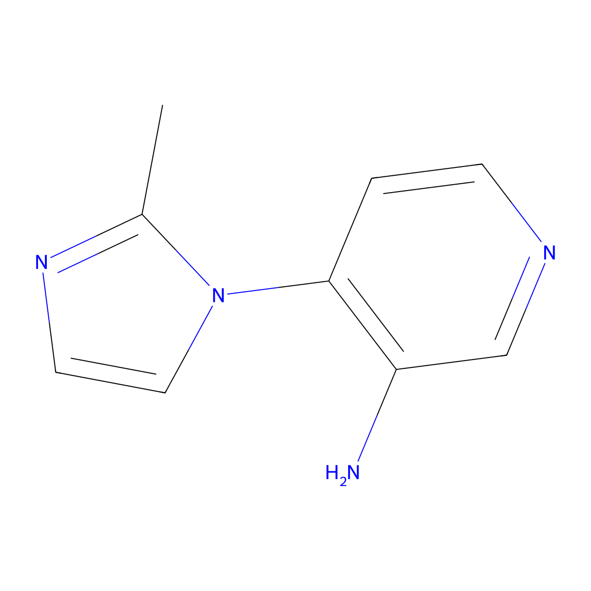 4-(2-methyl-1H-imidazol-1-yl)pyridin-3-amine molecular structure, CAS 1040314-53-1