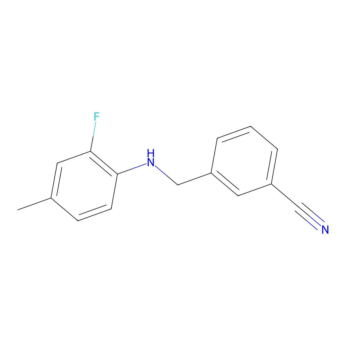 3-[(2-Fluoro-4-methylanilino)methyl]benzonitrile molecular structure, CAS 1040316-58-2
