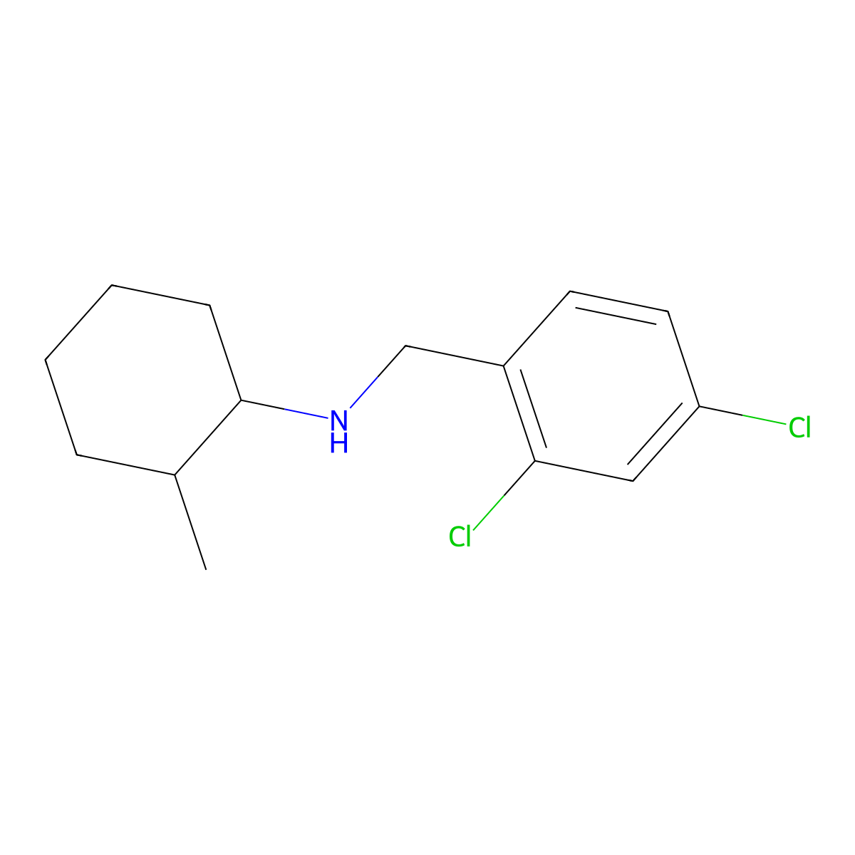 N-[(2,4-dichlorophenyl)methyl]-2-methylcyclohexan-1-amine molecular structure, CAS 1040316-63-9