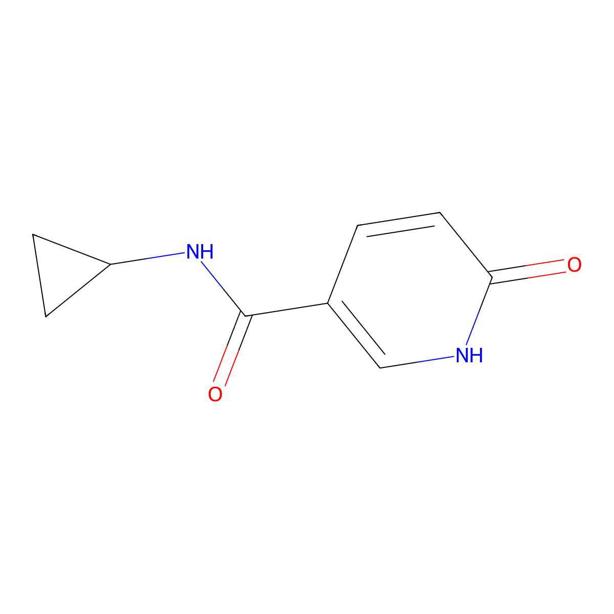 N-cyclopropyl-6-oxo-1,6-dihydropyridine-3-carboxamide molecular structure, CAS 1040317-22-3