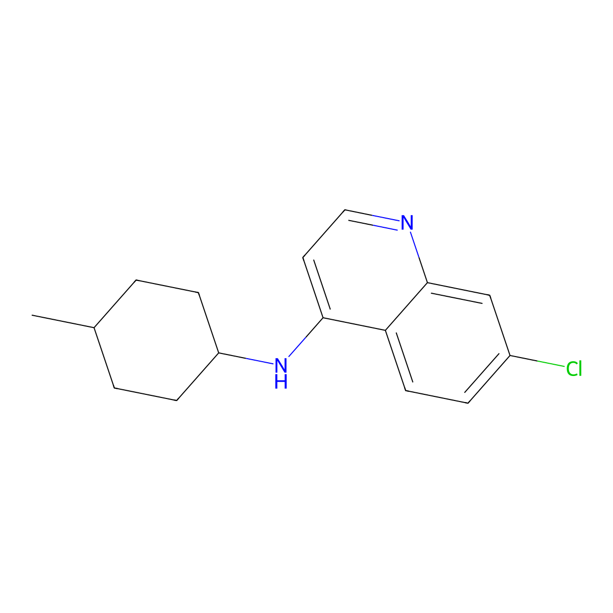 7-chloro-N-(4-methylcyclohexyl)quinolin-4-amine molecular structure, CAS 1040320-71-5