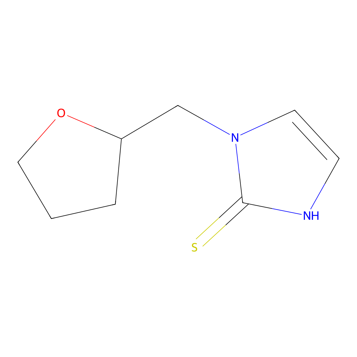 1-(oxolan-2-ylmethyl)-1H-imidazole-2-thiol molecular structure, CAS 1040321-03-6