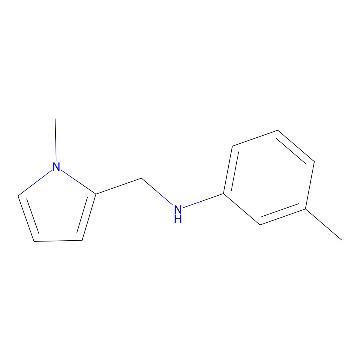 3-Methyl-N-[(1-methyl-1H-pyrrol-2-yl)methyl]aniline molecular structure, CAS 1040324-58-0