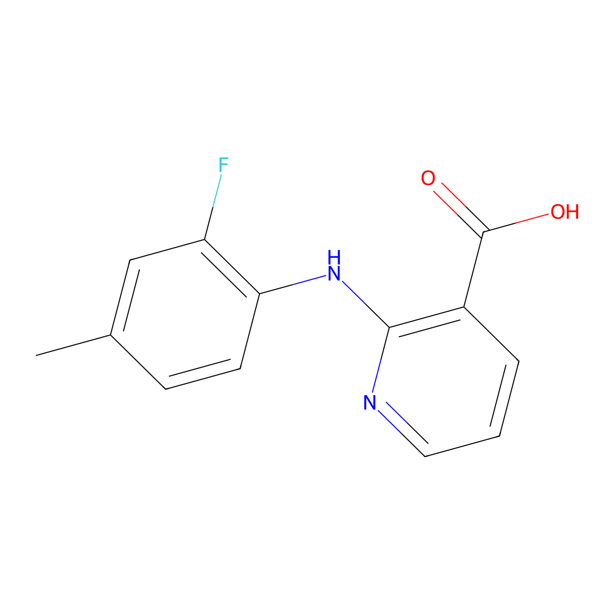 2-[(2-Fluoro-4-methylphenyl)amino]nicotinic acid molecular structure, CAS 1040326-35-9