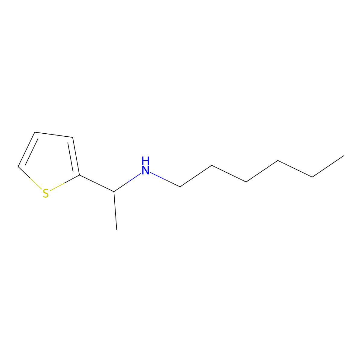 Hexyl[1-(thiophen-2-yl)ethyl]amine molecular structure, CAS 1040327-75-0