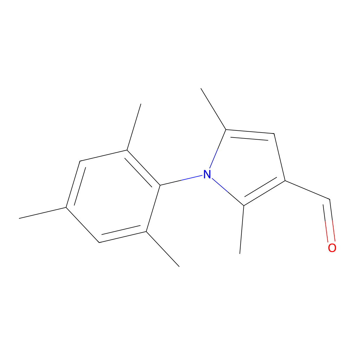1-Mesityl-2,5-dimethyl-1H-pyrrole-3-carbaldehyde molecular structure, CAS 1040329-45-0