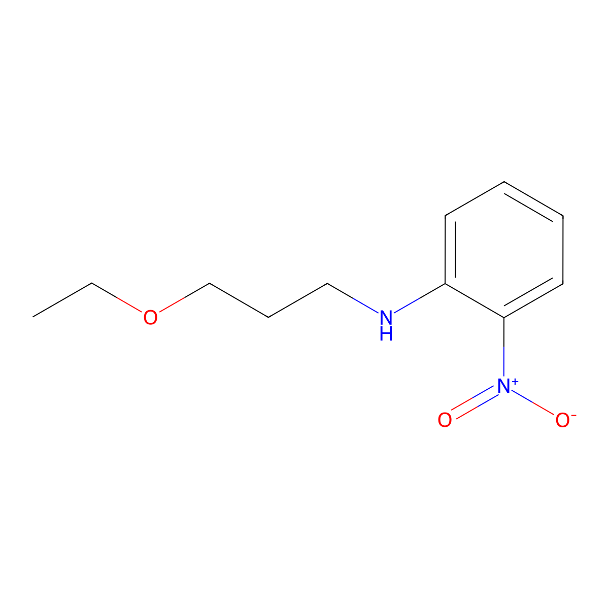 N-(3-ethoxypropyl)-2-nitroaniline molecular structure, CAS 1040329-50-7