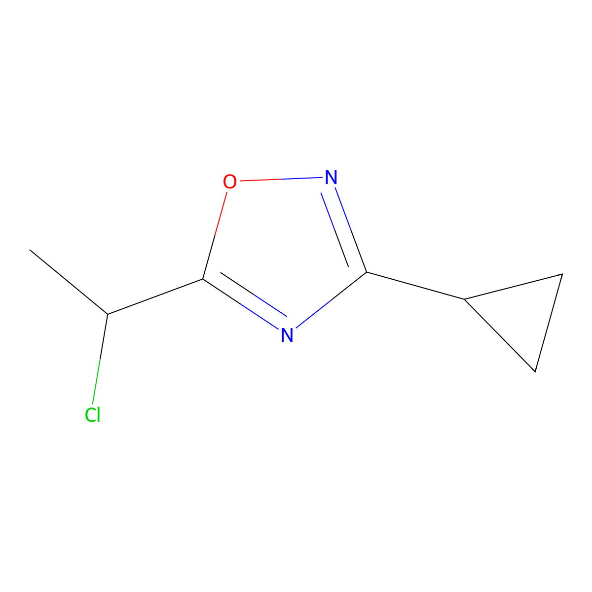 5-(1-Chloroethyl)-3-cyclopropyl-1,2,4-oxadiazole molecular structure, CAS 1040329-60-9