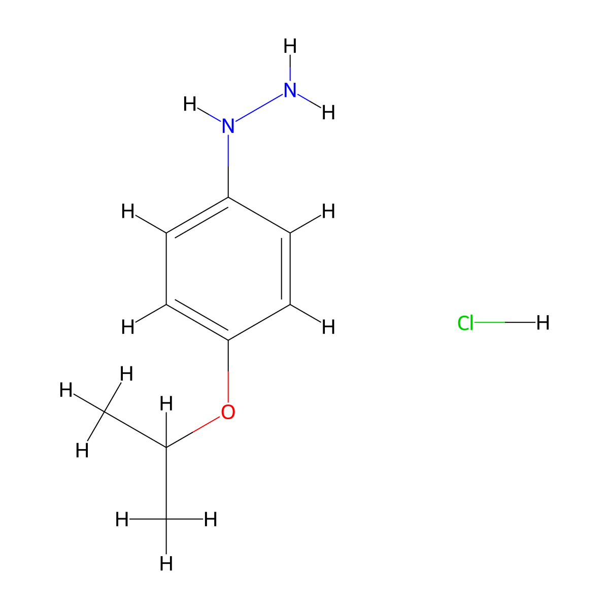 (4-Isopropoxyphenyl)hydrazine hydrochloride molecular structure, CAS 104033-62-7