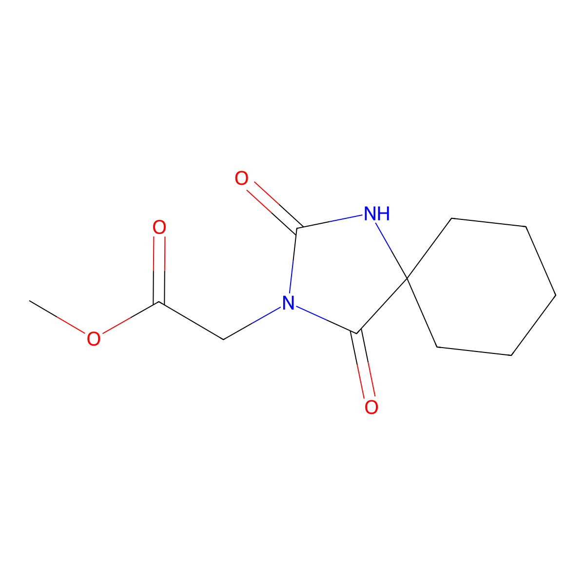 Methyl (2,4-dioxo-1,3-diazaspiro[4.5]dec-3-yl)acetate molecular structure, CAS 1040330-96-8