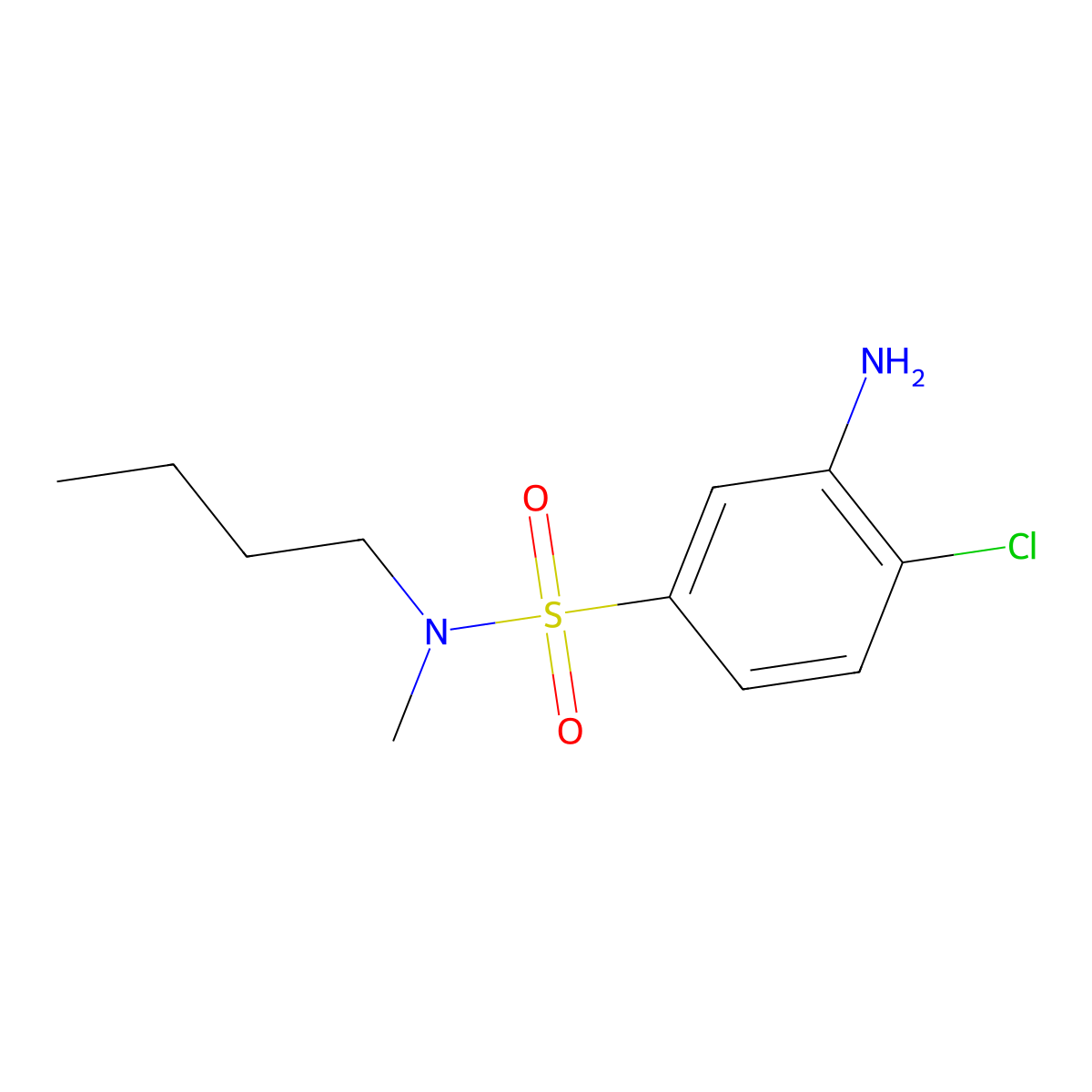 3-Amino-N-butyl-4-chloro-N-methylbenzenesulfonamide molecular structure, CAS 1040336-03-5