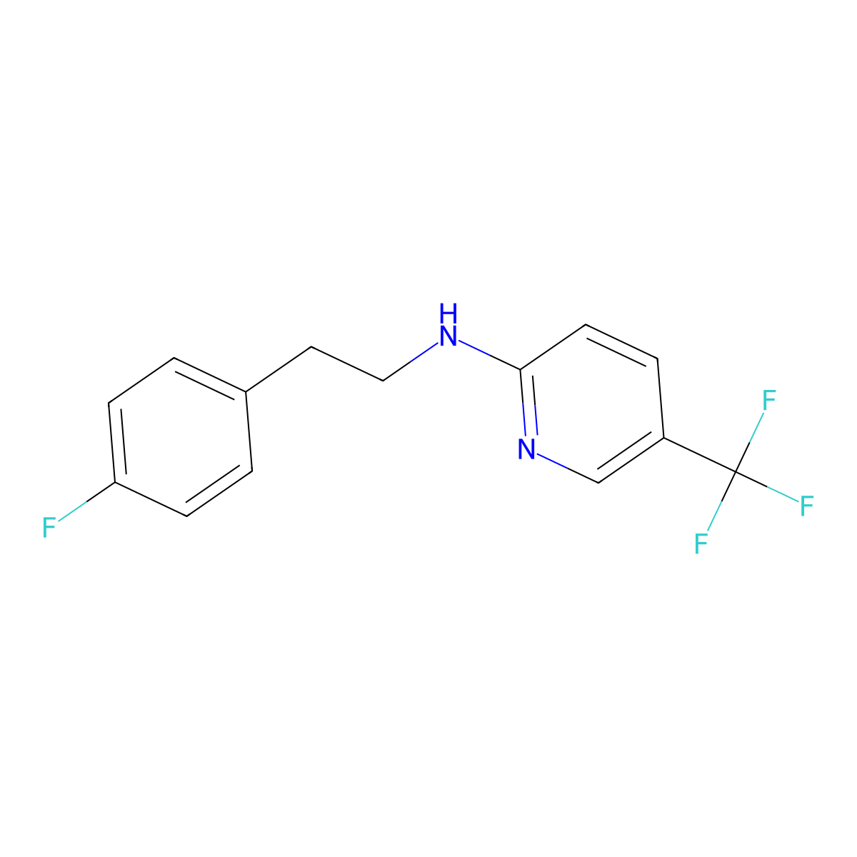 N-[2-(4-Fluorophenyl)ethyl]-5-(trifluoromethyl)-2-pyridinamine molecular structure, CAS 1040336-25-1