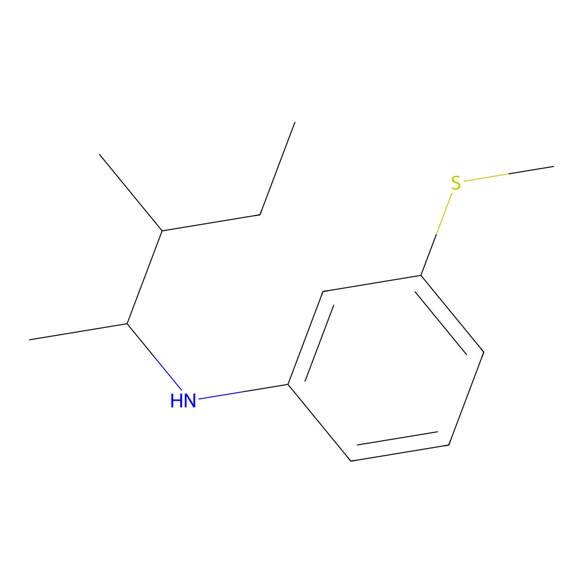 N-(3-Methylpentan-2-yl)-3-(methylsulfanyl)aniline molecular structure, CAS 1040337-71-0