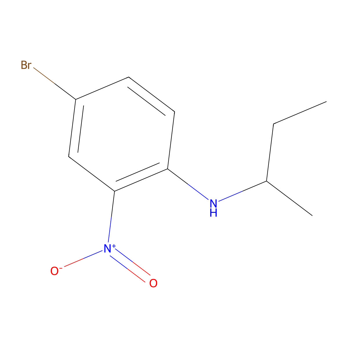 4-bromo-N-(butan-2-yl)-2-nitroaniline molecular structure, CAS 1040339-59-0