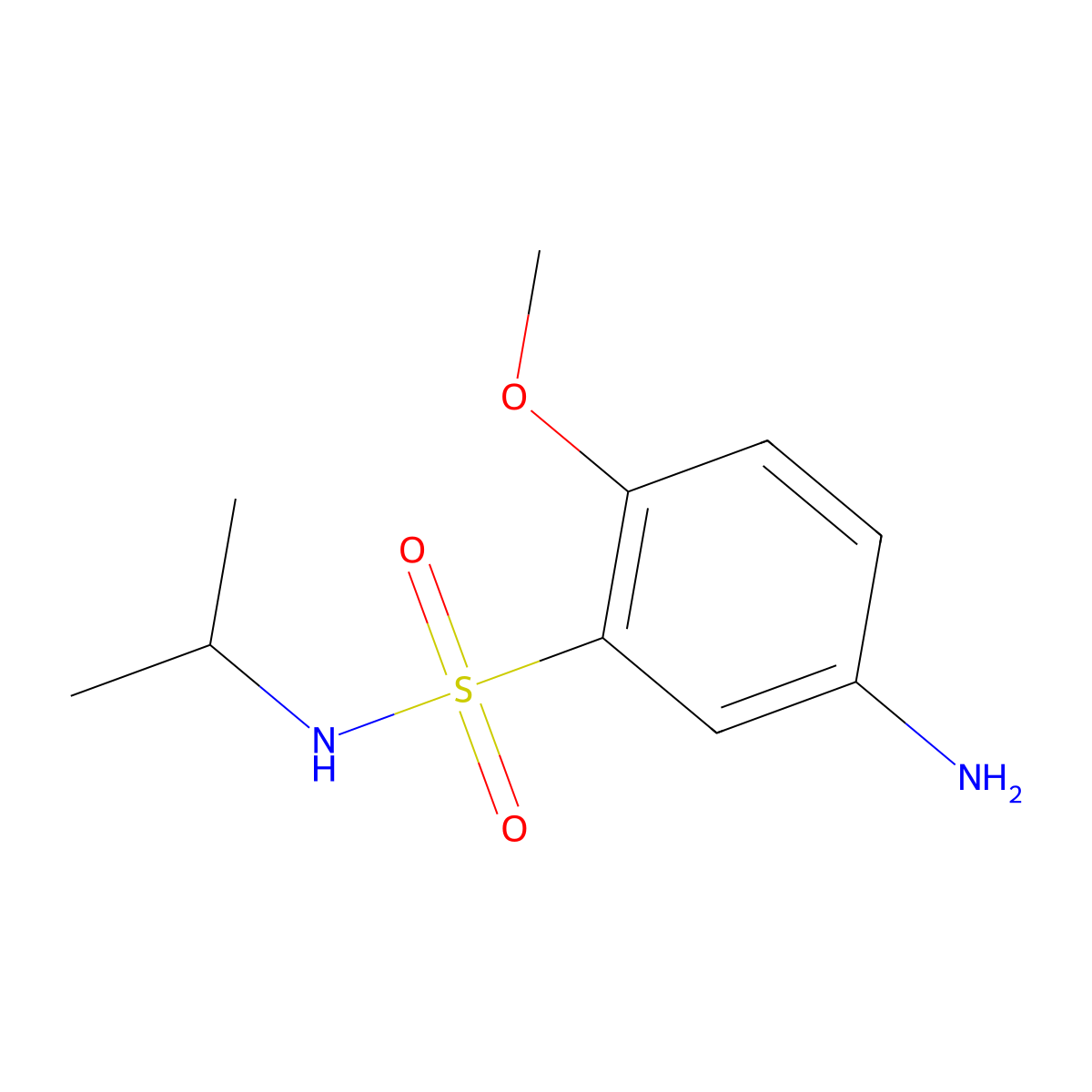 5-Amino-2-methoxy-n-(propan-2-yl)benzene-1-sulfonamide molecular structure, CAS 1040340-31-5