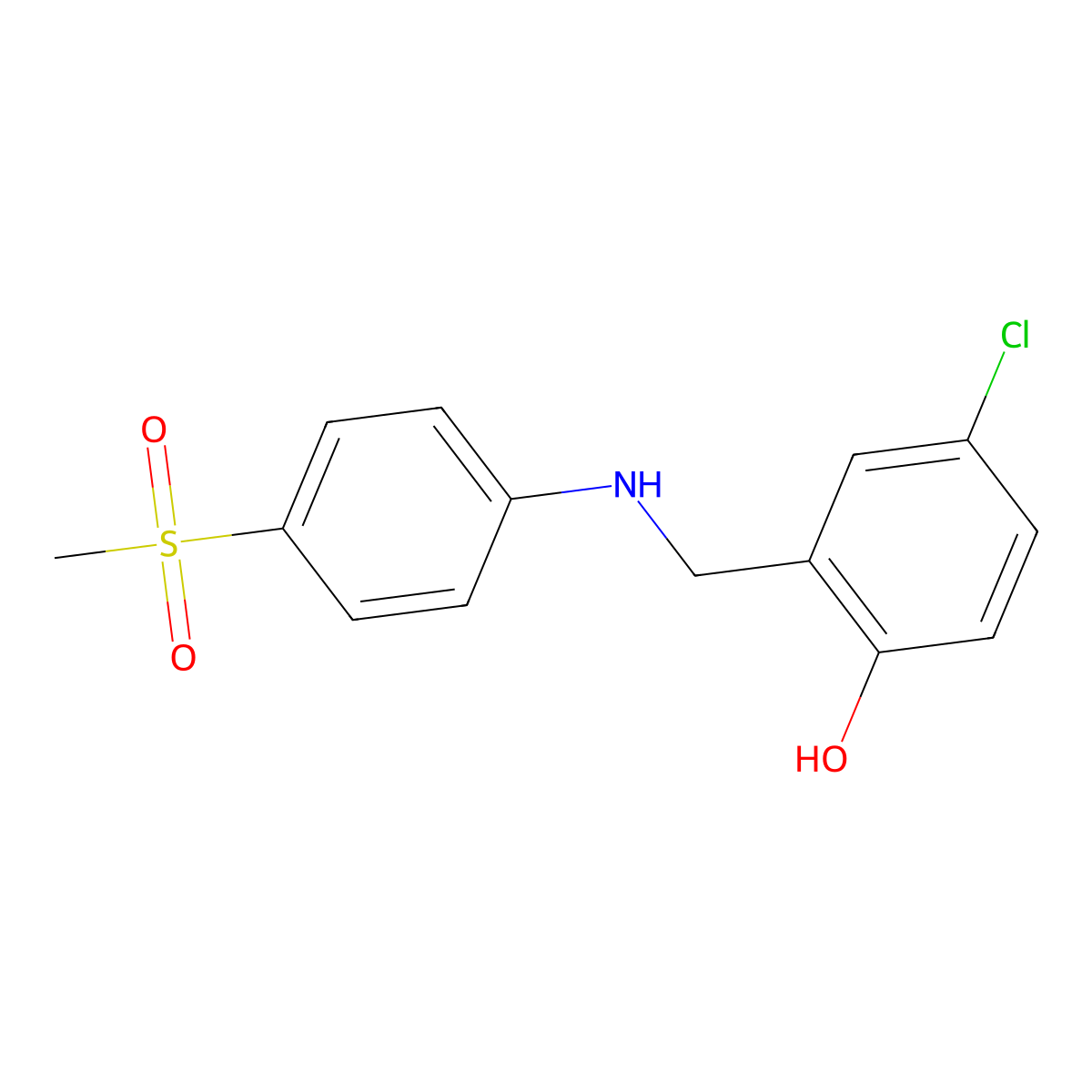 4-Chloro-2-({[4-(methylsulfonyl)phenyl]amino}methyl)phenol molecular structure, CAS 1040340-89-3