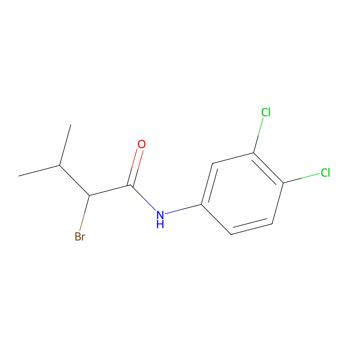 2-bromo-N-(3,4-dichlorophenyl)-3-methylbutanamide molecular structure, CAS 1040343-21-2