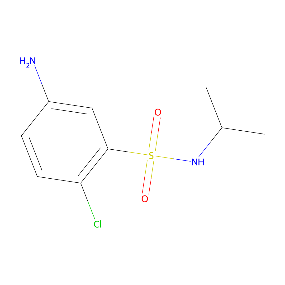5-Amino-2-chloro-N-isopropylbenzenesulfonamide molecular structure, CAS 1040343-36-9