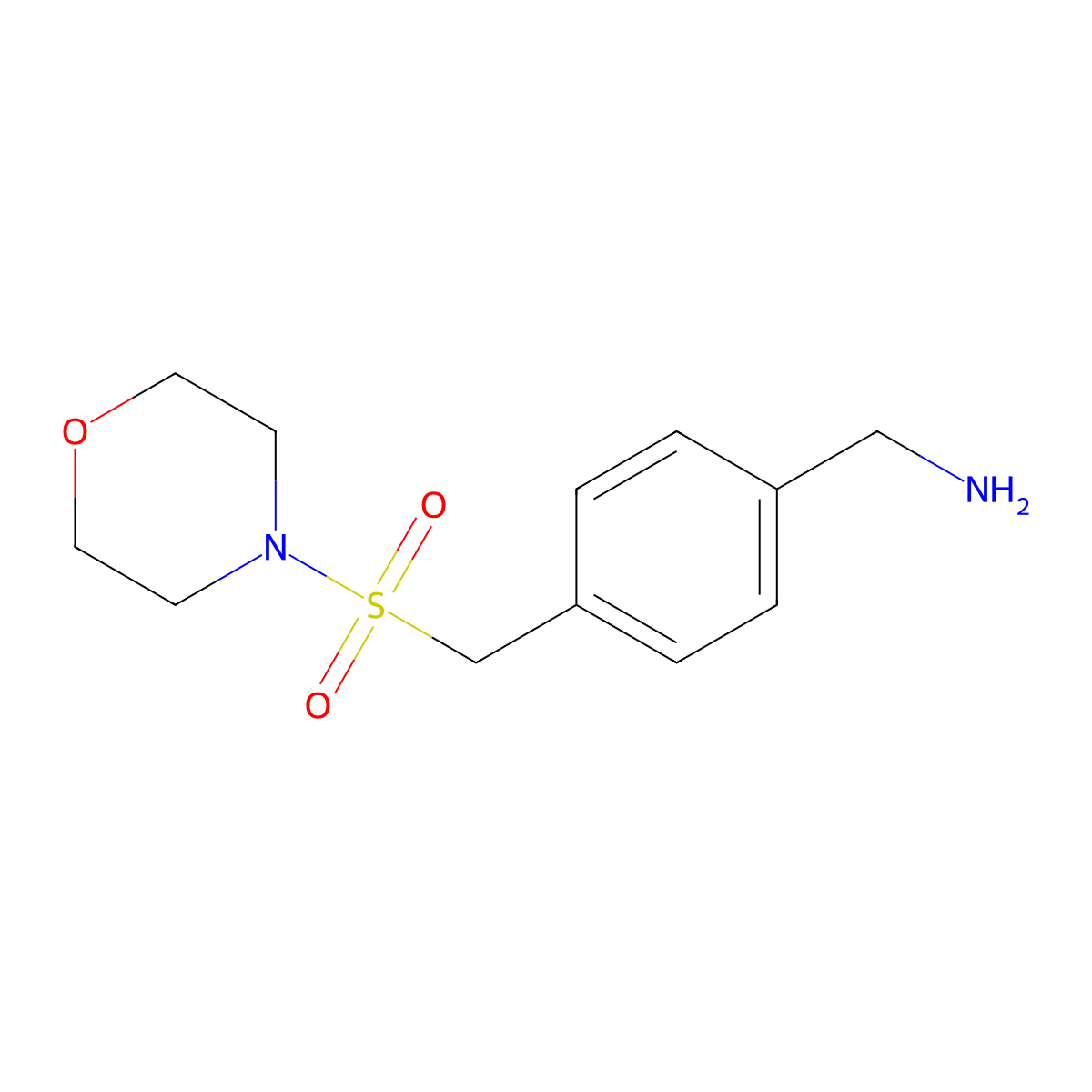 {4-[(Morpholine-4-sulfonyl)methyl]phenyl}methanamine molecular structure, CAS 1040344-10-2