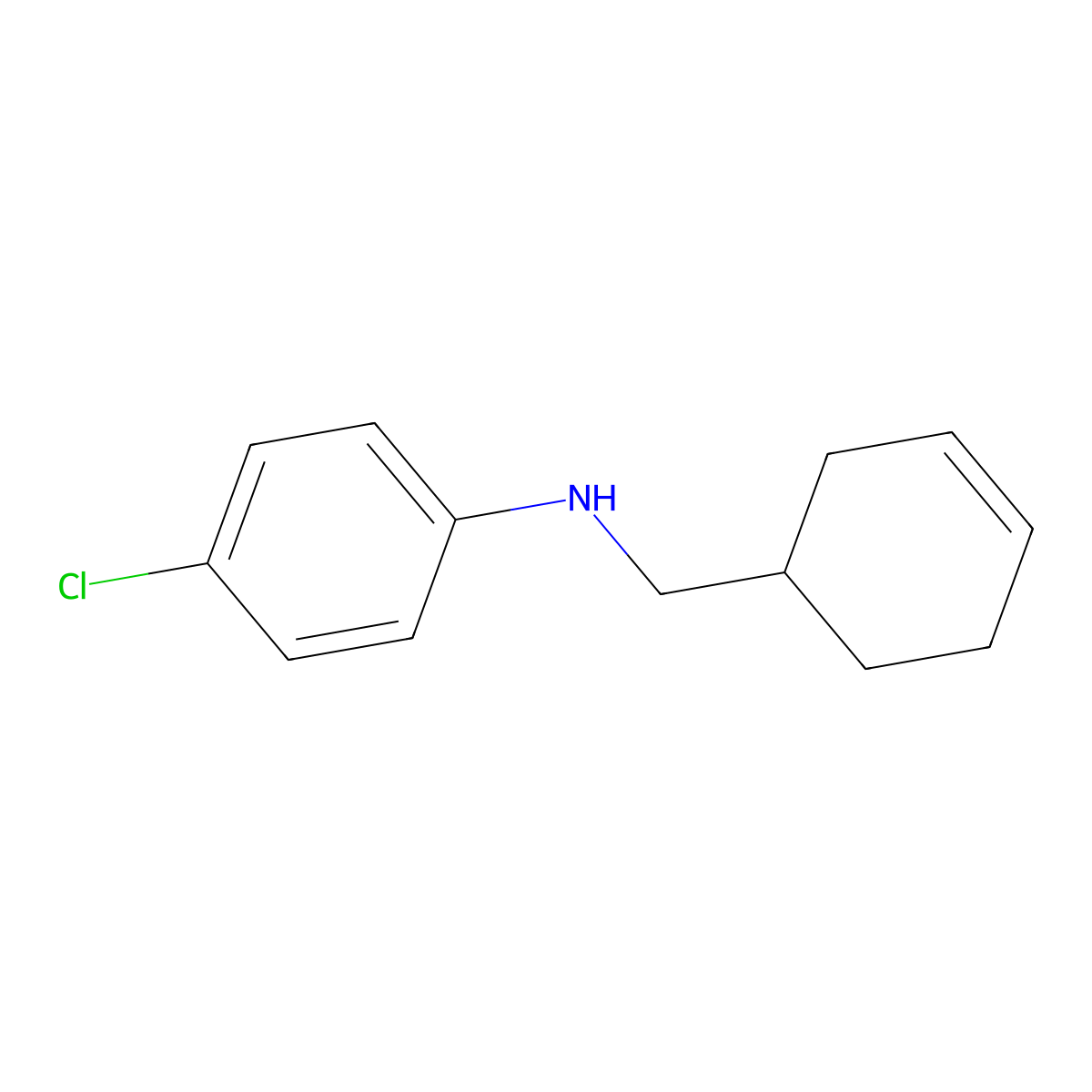 4-chloro-N-(cyclohex-3-en-1-ylmethyl)aniline molecular structure, CAS 1040348-12-6