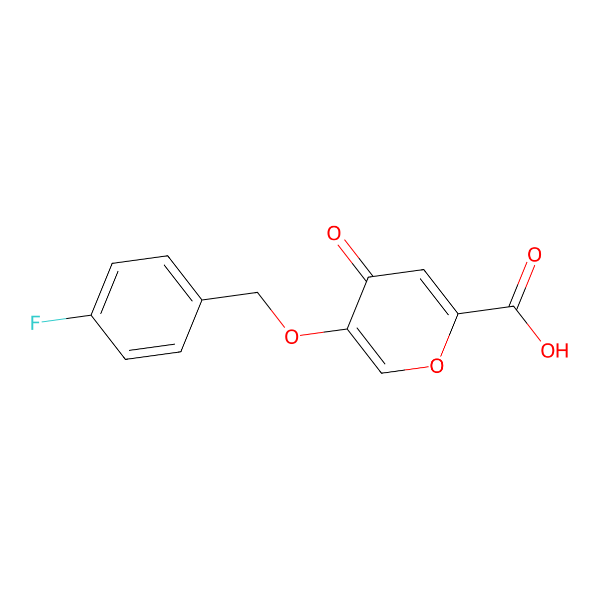 5-[(4-fluorobenzyl)oxy]-4-oxo-4H-pyran-2-carboxylic acid molecular structure, CAS 1040348-99-9