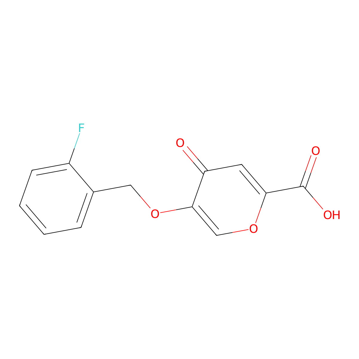 5-[(2-fluorobenzyl)oxy]-4-oxo-4H-pyran-2-carboxylic acid molecular structure, CAS 1040349-01-6