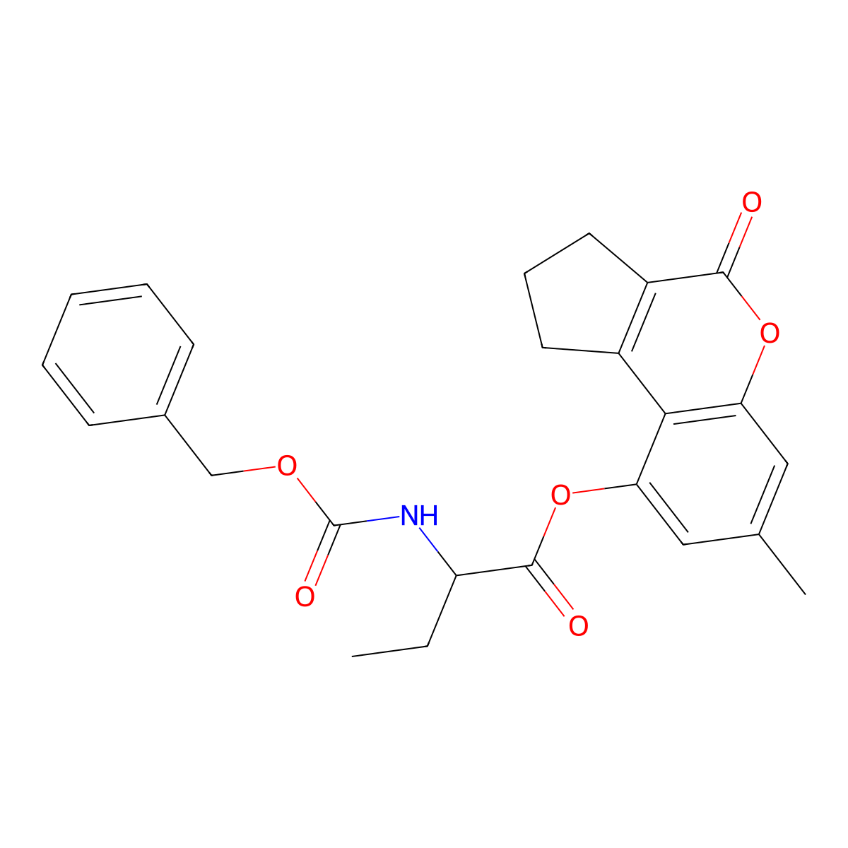 7-Methyl-4-oxo-1,2,3,4-tetrahydrocyclopenta[c]chromen-9-yl 2-{[(benzyloxy)carbonyl]amino}butanoate molecular structure, CAS 1040350-73-9
