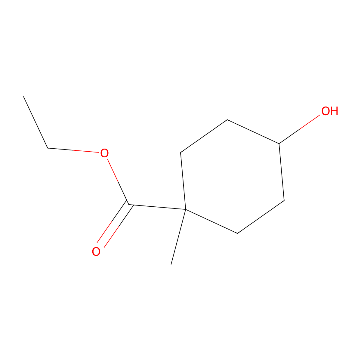 Ethyl 4-hydroxy-1-methylcyclohexanecarboxylate molecular structure, CAS 104036-19-3